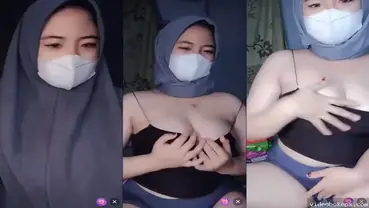 ABG Jilbab Masker Remas Nenen Sampe Basah