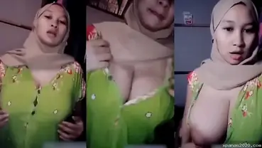 Hijab Daster Hijau Sange Berat Ngangkang Minta Digenjot